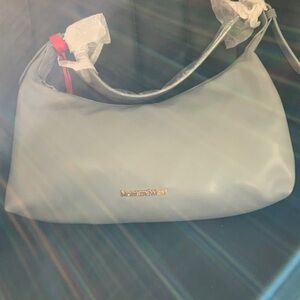 Montana West Light Blue Shoulder Hobo Bag with Red Accent